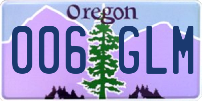 OR license plate 006GLM