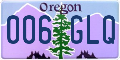 OR license plate 006GLQ