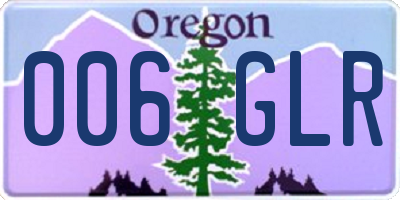 OR license plate 006GLR