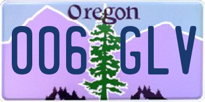 OR license plate 006GLV