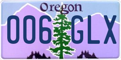 OR license plate 006GLX