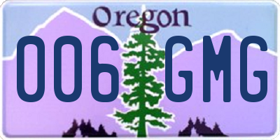 OR license plate 006GMG