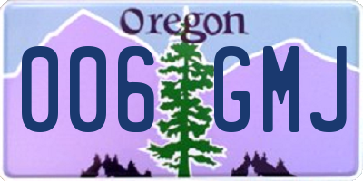 OR license plate 006GMJ