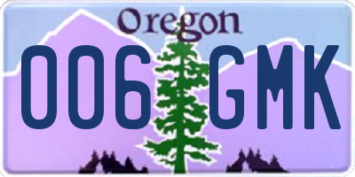 OR license plate 006GMK