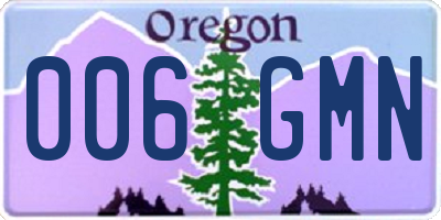 OR license plate 006GMN