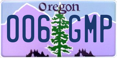 OR license plate 006GMP