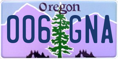 OR license plate 006GNA