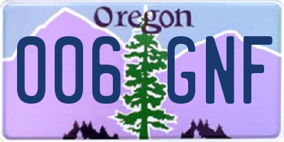OR license plate 006GNF