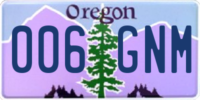 OR license plate 006GNM