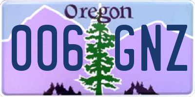 OR license plate 006GNZ