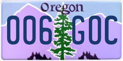 OR license plate 006GOC