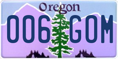 OR license plate 006GOM