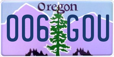 OR license plate 006GOU