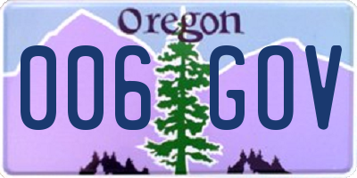 OR license plate 006GOV