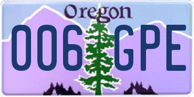 OR license plate 006GPE