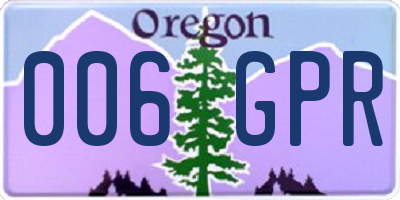OR license plate 006GPR