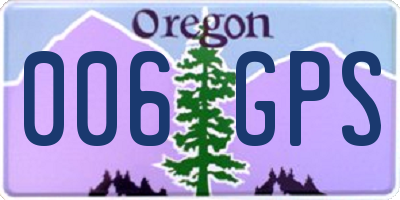 OR license plate 006GPS