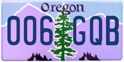 OR license plate 006GQB