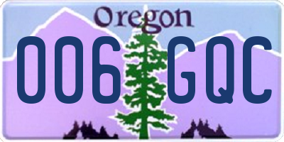 OR license plate 006GQC