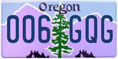 OR license plate 006GQG
