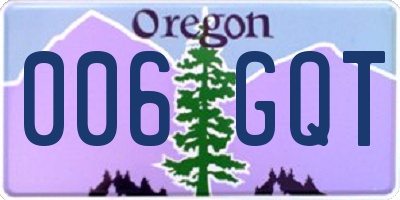 OR license plate 006GQT