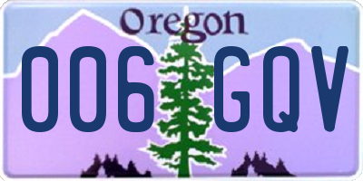 OR license plate 006GQV