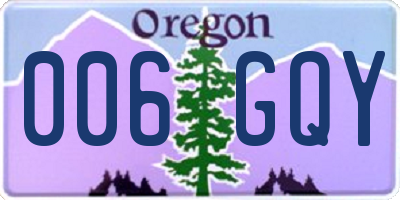 OR license plate 006GQY