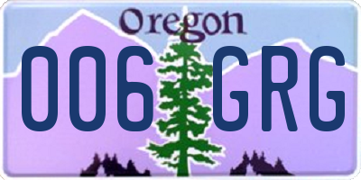 OR license plate 006GRG
