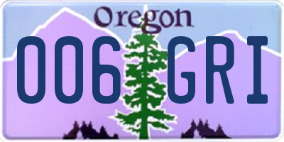 OR license plate 006GRI