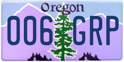 OR license plate 006GRP