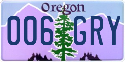 OR license plate 006GRY