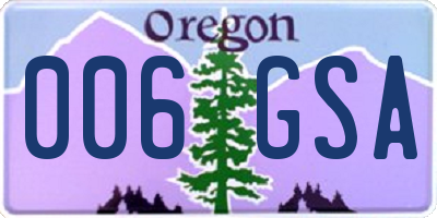 OR license plate 006GSA