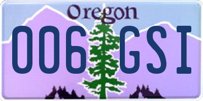 OR license plate 006GSI