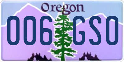 OR license plate 006GSO