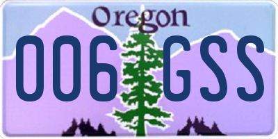 OR license plate 006GSS
