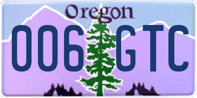 OR license plate 006GTC