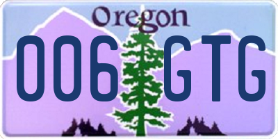 OR license plate 006GTG