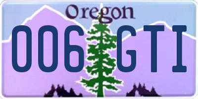 OR license plate 006GTI