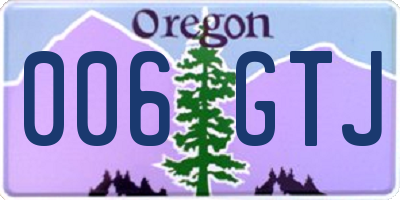 OR license plate 006GTJ