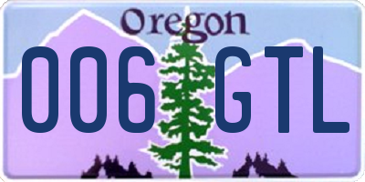 OR license plate 006GTL
