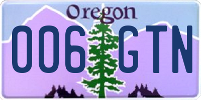 OR license plate 006GTN