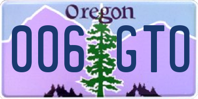 OR license plate 006GTO