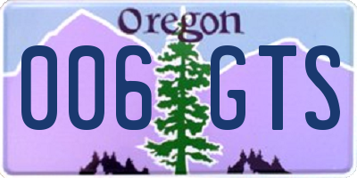 OR license plate 006GTS