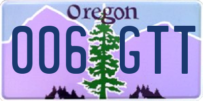 OR license plate 006GTT