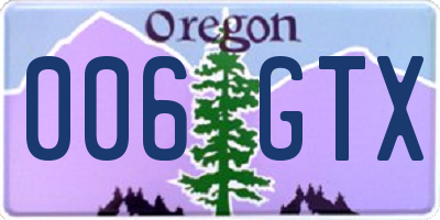 OR license plate 006GTX