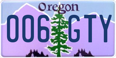 OR license plate 006GTY