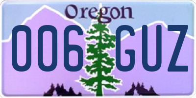 OR license plate 006GUZ