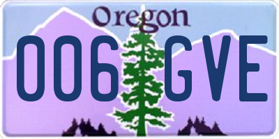 OR license plate 006GVE