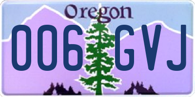 OR license plate 006GVJ