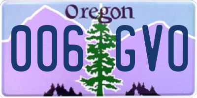 OR license plate 006GVO